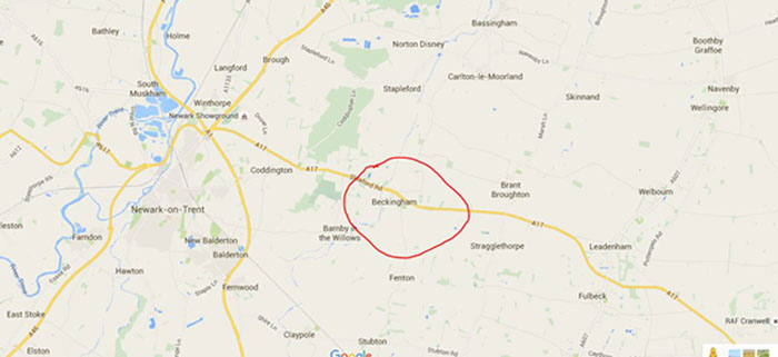 map of Beckingham